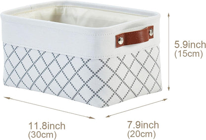 DECOMOMO Storage Bins, Large Fabric Storage Baskets for Shelves, Decorative Linen Closet Organizer, 15 x 11 x 9.5 inches (Beige & White, 3 Pack)