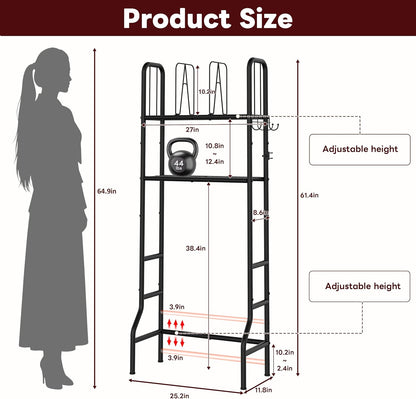 Jautokerdar Mini Fridge Stand with Storage, 2-Tier Metal Over Mini Fridge Storage Shelf, Coffee Bar Station Organizer, Small Refrigerator Space Saver Kitchen Rack for Dorm，Bedroom，Office