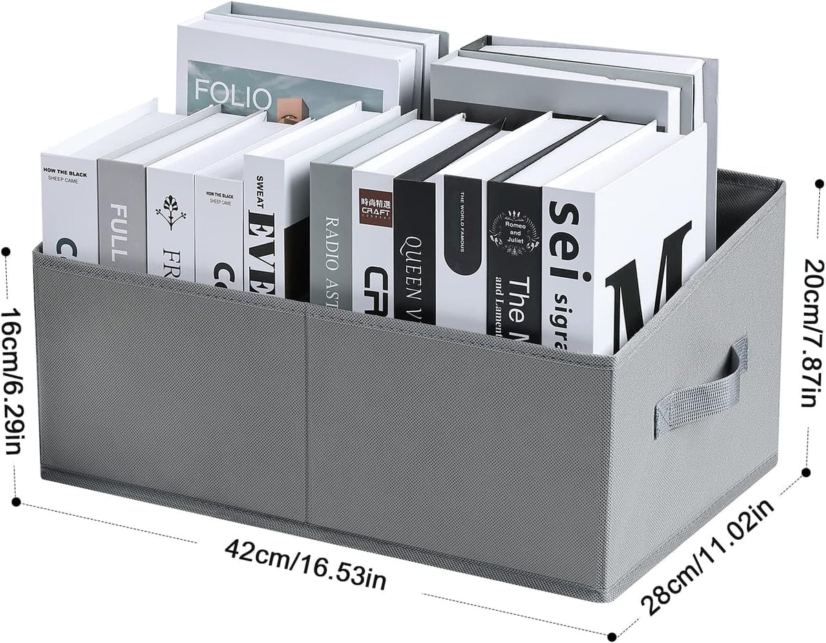 DIMJ Closet Storage Bins - Fabric Storage Baskets for Shelves, Collapsible Closet Organizers and Storage with Handles, Trapezoid Shelf Organization Storage Cubes for Purse, Toys, Books, Towel, Socks