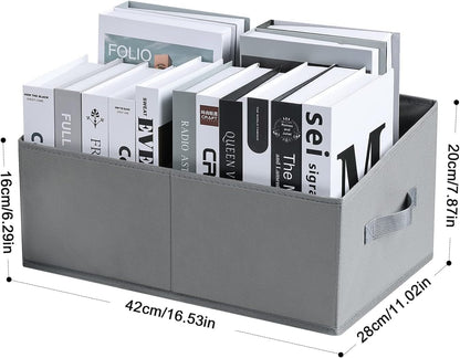 DIMJ Closet Storage Bins - Fabric Storage Baskets for Shelves, Collapsible Closet Organizers and Storage with Handles, Trapezoid Shelf Organization Storage Cubes for Purse, Toys, Books, Towel, Socks