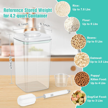 TBMax Rice Flour Storage Container with Automatic Flip-up Lid 25 Lbs | 12.68 Qt, Tall and Narrow Food Storage Flour Bin for Kitchen Pantry Organization, Pet Dog Cat Food Storage Container