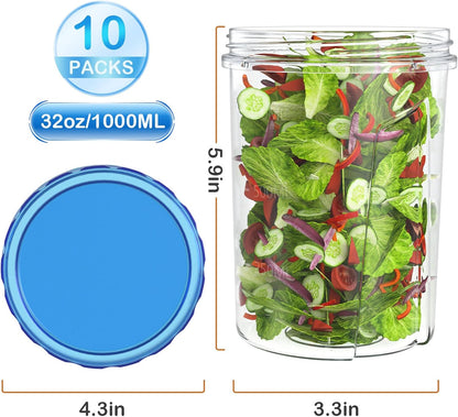 Freezer Storage Containers, [-16 Oz] Airtight Plastic Food Storage Containers with Twist Top Lids, Soup, Meal Prep Containers | BPA Free | Stackable | Leakproof | Microwave/Dishwasher Safe