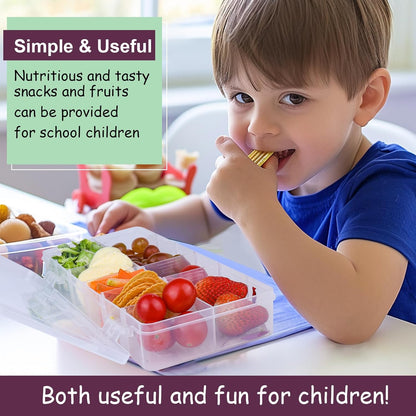 XANGNIER Snack Box Container for Kids Lunch Accessories,Divided Snackle Box Charcuterie Container,12 Compartments Reusable Food Storage Containers for School, Travel,Work,Bento Box Accessories