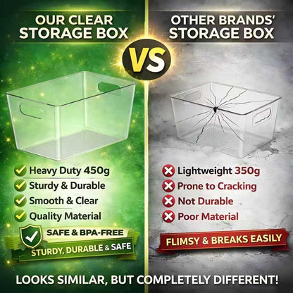 Clear Plastic Storage Bins-6 Pack Large Pantry Organizers and Storage Containers for Kitchen, Bathroom, Under-Sink, Office, Closet, Garage, Freezer and Snack