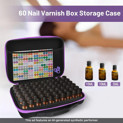 Essential Oil Storage Organizer,60 Bottle Essential Oils Case, Essential Oils Holders Organizer Essential Oil Bag Holds 5- 15ml Oils Bottle,Compatible with do Terra,Young Living,Vallejo,Army Painter