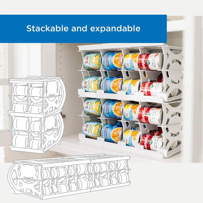 Shelf Reliance Cansolidator Pantry Plus - Can Organizer for Pantry, Stackable Soda Can Storage for Kitchen, Holds 60 Cans of Food or Soda