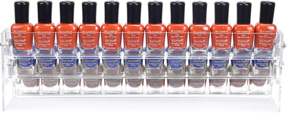 BTremary Clear Nail Polish Paint Organizer Holder Rack Shelf 6 Tier Acrylic Tattoo Ink Essential Oil Display Stand Holds Up to 48-96 Bottles for Table (Fit 1-2oz Bottles)