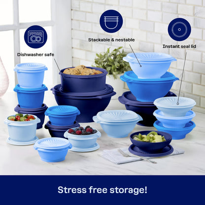 Tupperware Heritage Collection, New Food Storage Container Set in Vintage Pink, Dishwasher Safe and BPA Free (18 containers, 18 lids)