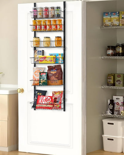 VEVOR Over the Door Pantry Organizer, 10-Tier Pantry Organization and Storage, Heavy-Duty Steel Hanging Spice Rack, Adjustable Wall Seasoning Shelves, for Home Kitchen Laundry Room Bathroom, White