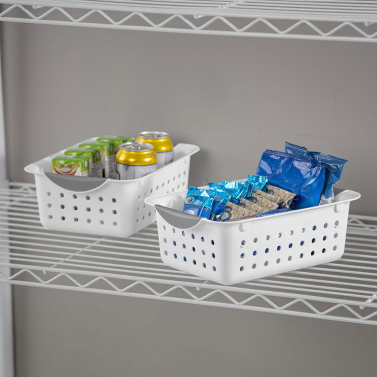 Sterilite 6-Pack Deep Ultra Basket, Open Top Plastic Storage Organizer, White - Classic Baskets for Organizing Countertops, Pantry Shelves, Kitchen Cabinets, Laundry Rooms or Home Offices