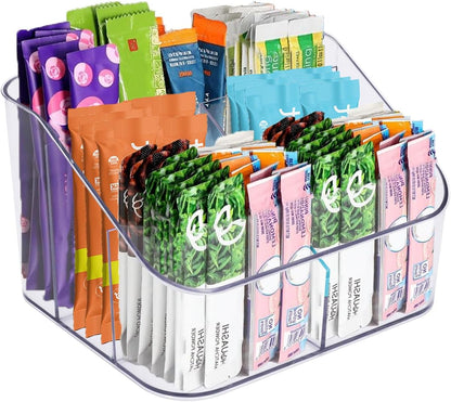 Drink Packet Organizer for Powdered Drink Mix,Powder Packet,Water Flavor Packet,Wooden Water Flavor Packet Organization Container for Kitchen Cabinet, Pantry,Office, Snack Bar Organizer-Small