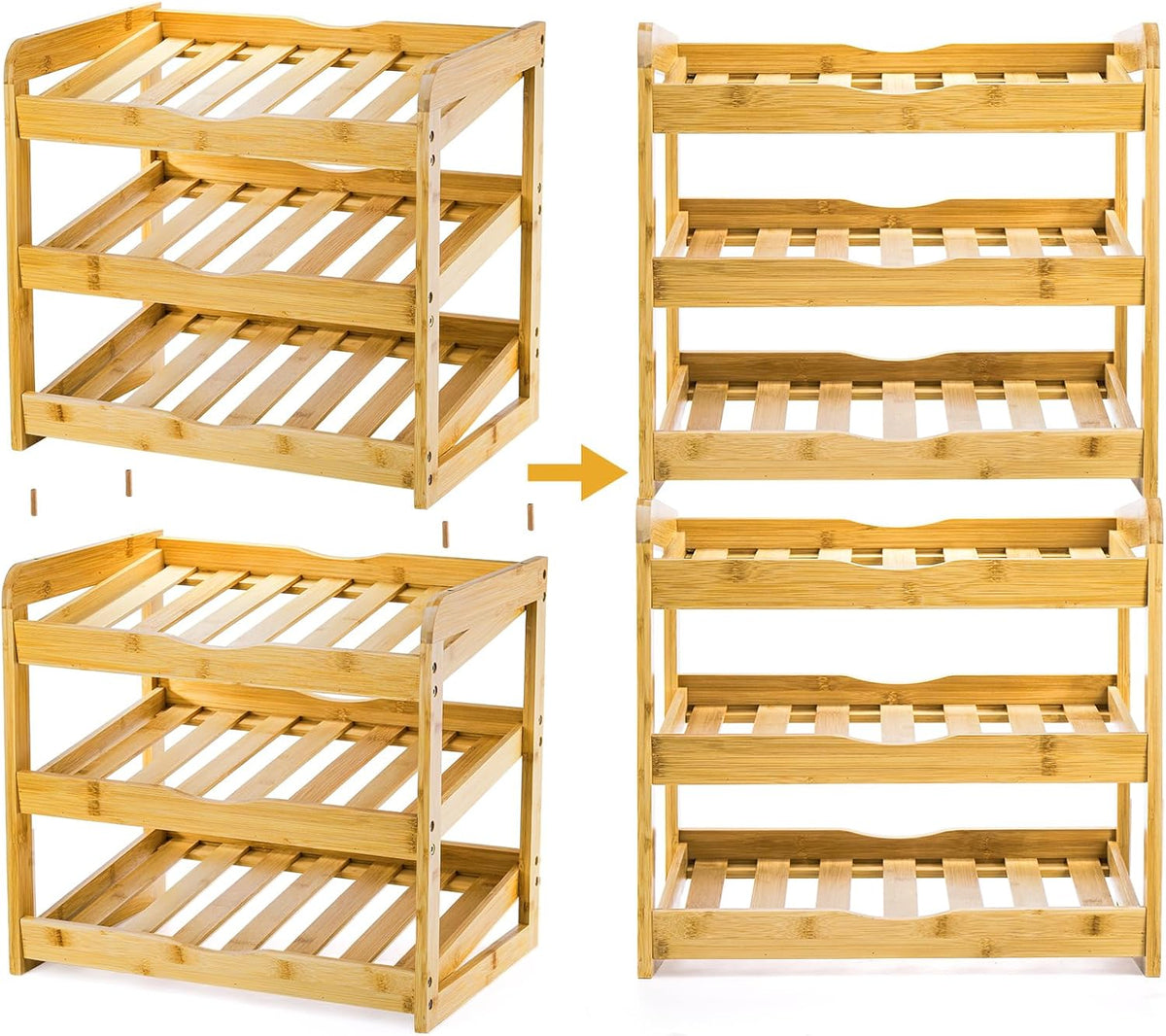 TOPZEA Soda Can Rack Organizer for Pantry, 3 Tier Bamboo Stackable Can Goods Storage Dispenser Shelf Canned Food Holder Stand for Kitchen Coutertop, Cabinet, Hold up to 36 Cans