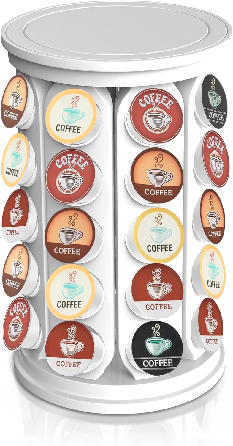 CEHNCEH K Cup Holder, Coffee Pods Holder Storage Organizer Stand Carousel Compatible with 40 Keurig K-Cup Pods, Home or Office Kitchen Counter (Black)