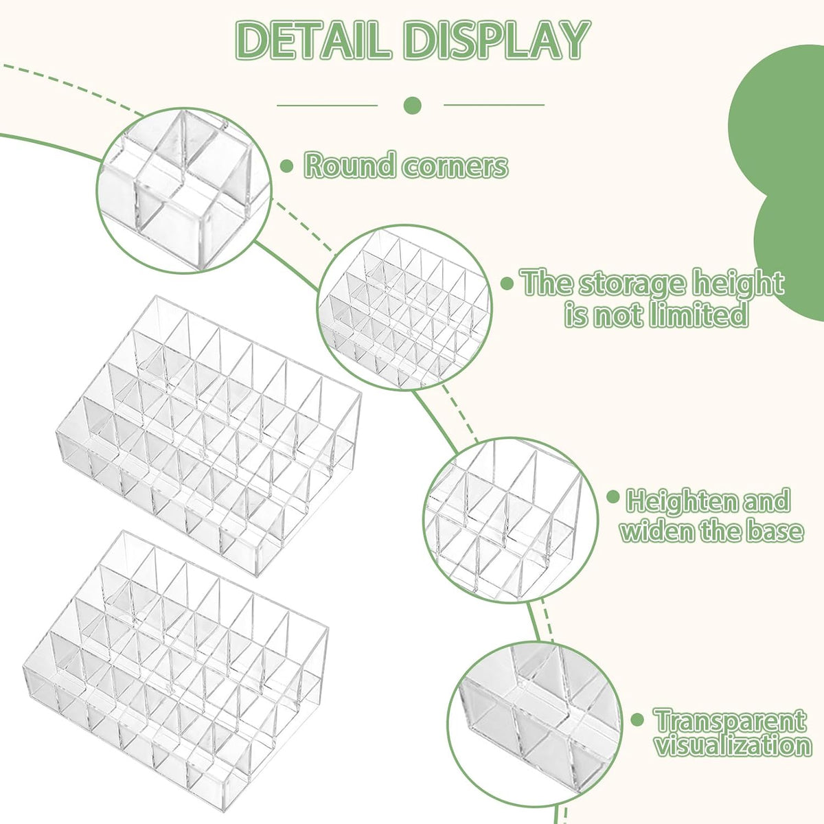24Slots Essential Oil Holder，Plastics Essential Oil Storage,for Bottles Perfumes and Nail Polish Shelf，Essential Oil Organizer,Makeup Storage Rack