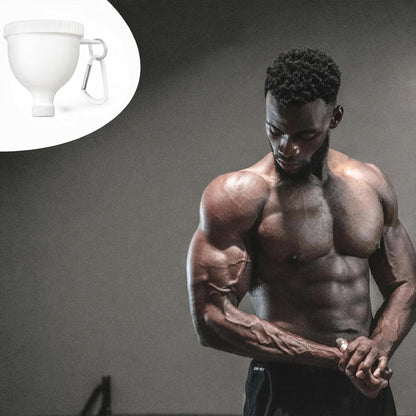 2 Pack Premium Protein Powder Containers - Portable Pre Workout and Protein Funnels for Filling Water Bottles, Shaker Bottles w/Protein Powder,with Sturdy Carabiners（50ml）