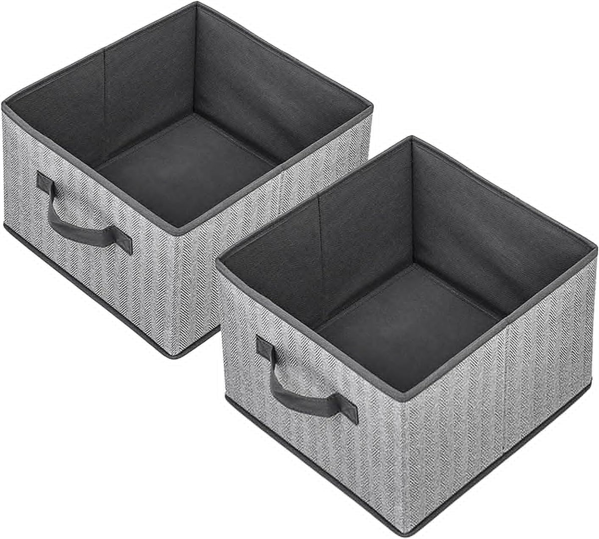 Storage Baskets, 11-Inch Woven Fabric Bins, Storage Cubes with Reinforced Handles, Organizer Bins for Closet Shelves, Foldable, for Toys, Clothes, Natural Beige (3PCS/Beige-11*11*7.8inch)