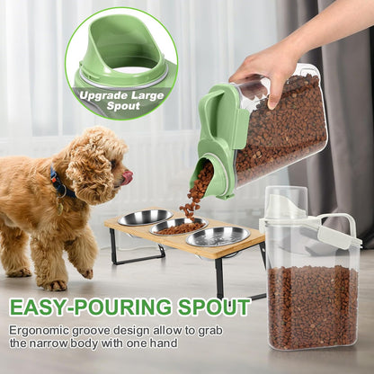 TBMax Rice Container Cereal Storage Container 2 Pack 5 Lbs, Kitchen Pantry Dry Food Storage Holder with Easy-Pouring Spout & Handy Cup, Small Pet Dog Cat Food Dispenser for Daily Feeding -Grey