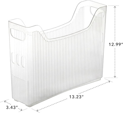 BINO | Plastic Storage Bins, Narrow - 2 Pack | THE CANYON COLLECTION | Clear Storage Bins for Organization | Clear Containers for Pantry | Fridge & Freezer Organizer Bin | Cabinet & Pantry Organizers