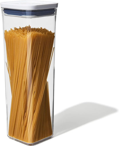 OXO Good Grips POP Container - Airtight Food Storage - Small Square Tall 2.3 Qt Ideal for spaghetti, linguini and lasagna