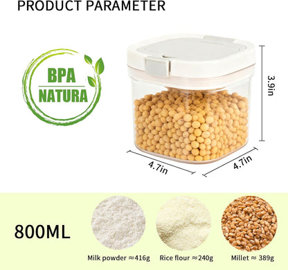 Airtight Food Storage Container, 44oz Moisture-Proof Canister with Measuring Spoon for Coffee, Protein Powder, Sugar, Flour, Cereal, Kitchen & Pantry Organization (1300ML)