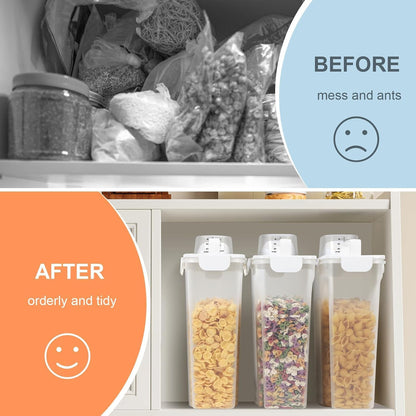 Dog Cat Food Storage Container 3-5lb, Pet Food Container Airtight with Large Spout & Cup, BPA-Free Plastic Food Dispenser for Pet Food, Bird Seed, Rice, Flour (Pink (3L-1pack))