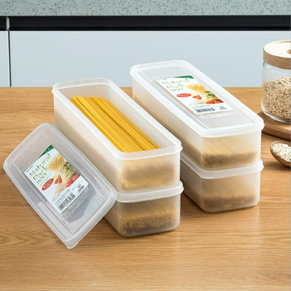 2Pcs Pasta Storage Container Kitchen Spaghetti Food Storage Box - Noodle Canister With Lid for Spaghetti, Noodles, Pasta, Eggs, Fruits Snacks (2Pcs)
