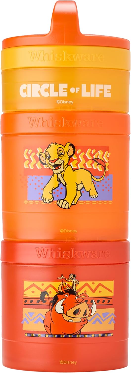 Whiskware Bluey Stackable Snack Containers for Babies, Toddlers, and Kids, 3 Stackable Snack Cups for School and Travel, Cupholder Friendly, Bluey and Bingo! Let’s Do This!
