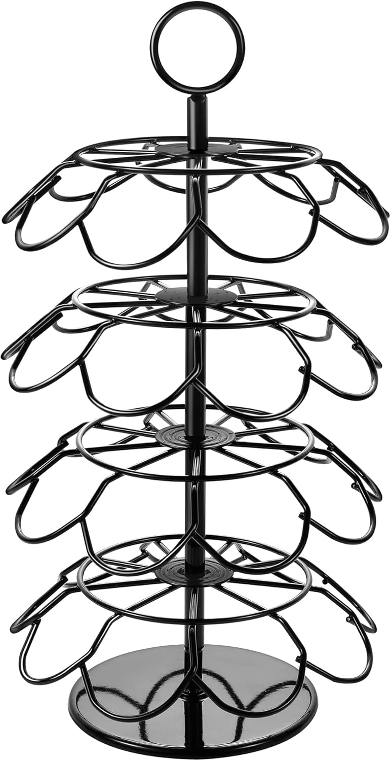 4-Tier K-Cup Holder Compatible with 36 K-Cups, Coffee Pod Carousel, Coffee Pod Storage Stand Detachable Organizer for Countertop, Spins 360-Degrees
