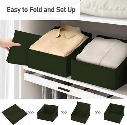 DIMJ Closet Storage Bins - Fabric Storage Baskets for Shelves, Collapsible Closet Organizers and Storage with Handles, Trapezoid Shelf Organization Storage Cubes for Purse, Toys, Books, Towel, Socks