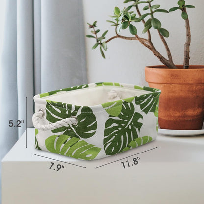 Fabric Storage Bins 12x8x5 inch [6-Pack] with Rope Handles - Decorative Baskets for Organizing