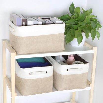 Foldable Storage Bin Collapsible Basket 12" x 10" x 9.5" Cube Storage Organizer Bins with Dual Carry Handles for Home Closet Shelves Drawers Organizer, Set of 3, Grey