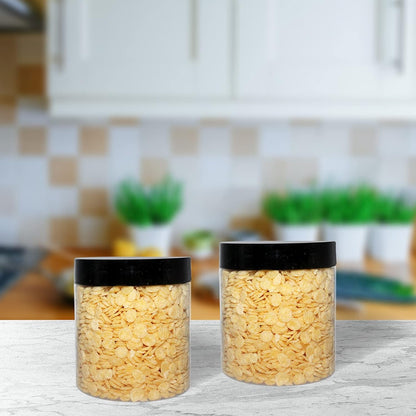 zmybcpack 16 oz Plastic Jars with Lids, Extra Labels, 1 Pen, Clear PET Seal Jar for Food Storage,Wide Opening Storage jar For Dry Food, Peanut, Powder, Kitchen & Craft Storage