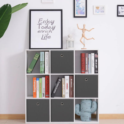 Black Foldable Storage Cubes Bins ,11 Inch Cloth Storage Cube Fabric Storage Box Cubes Organizer Baskets with Handles for Home Organizer Set of 3 (Black)