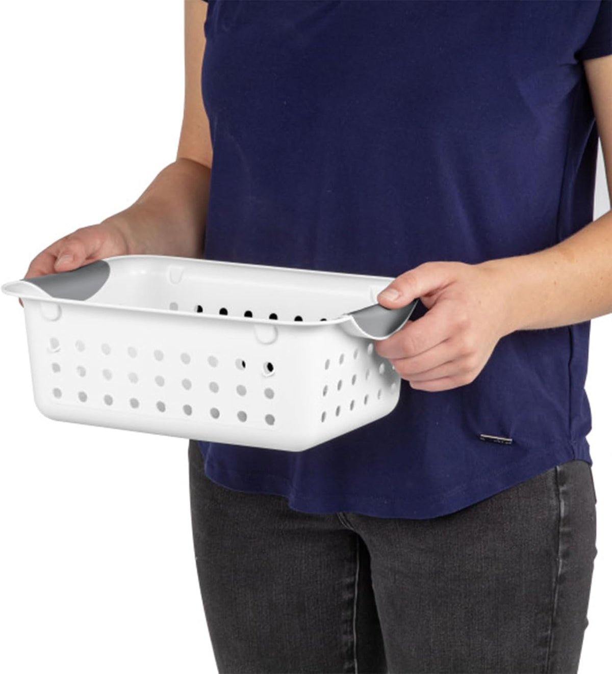 Sterilite 6-Pack Deep Ultra Basket, Open Top Plastic Storage Organizer, White - Classic Baskets for Organizing Countertops, Pantry Shelves, Kitchen Cabinets, Laundry Rooms or Home Offices