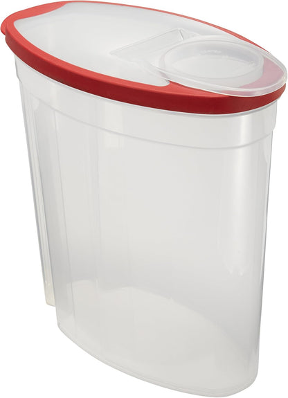 Rubbermaid Flex and Seal Cereal Keeper, 1.5 Gallon, BPA-Free, Clear with Red Lid, Airtight