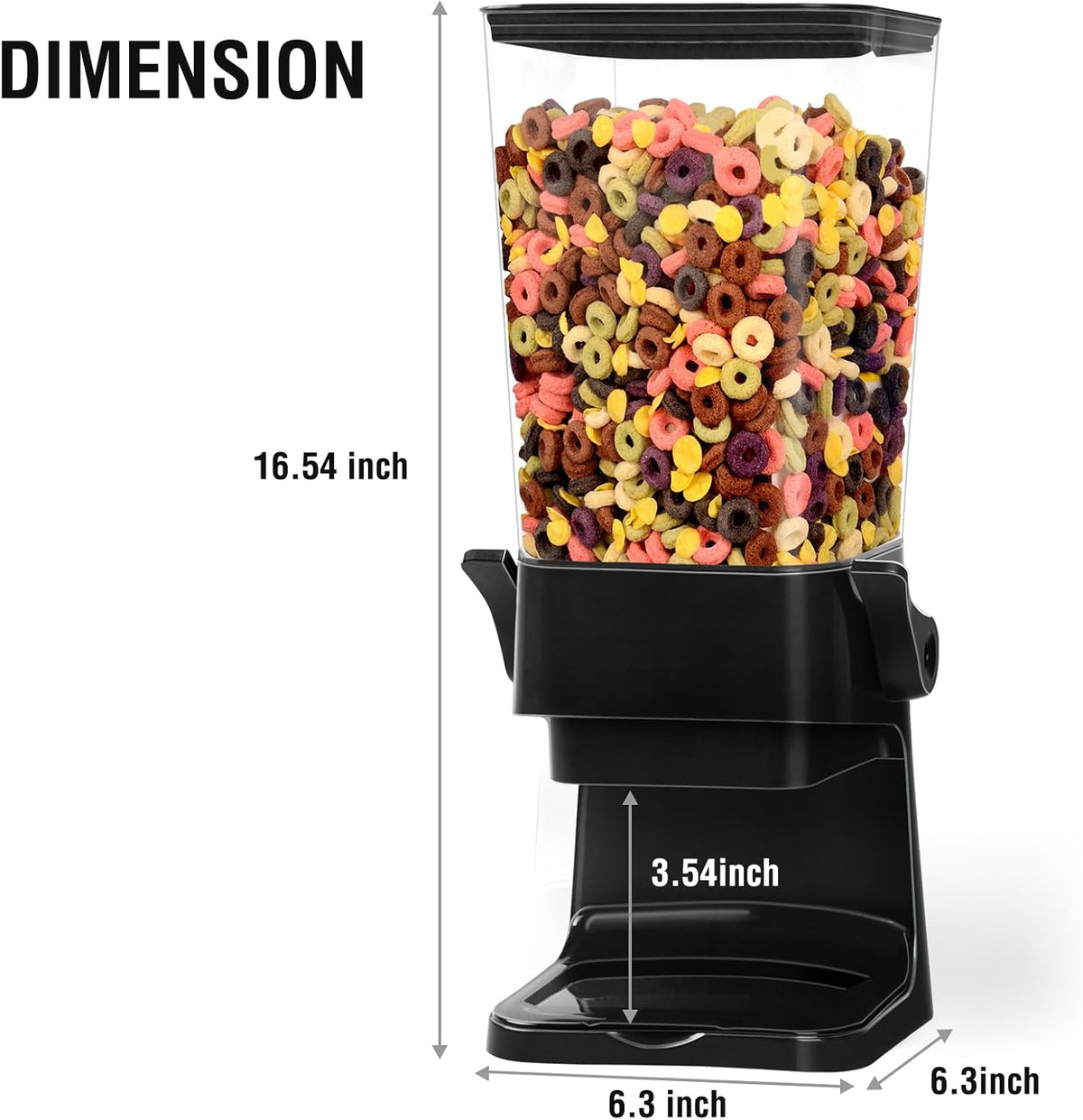 Cereal Dispenser Countertop,5.5L Cereal Containers Storage Dispenser for Pantry,Dry Food Storage Rice Containers,Candy Dispenser,Snack Organizer Machine for Grains, Nuts,Oatmeal, Pet Food White