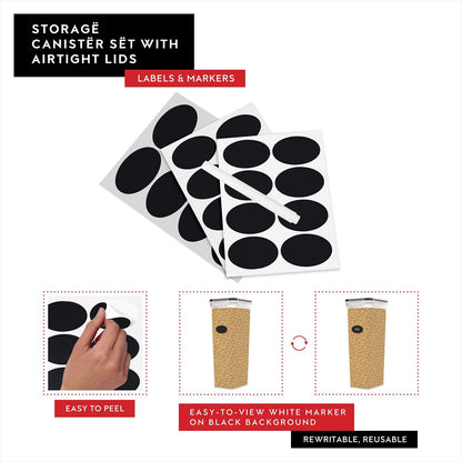 Large Airtight Food Storage Containers with Lids Set of 4 3.2L - 102 fl. oz Pasta storage Containers, BPA Free Plastic Spaghetti container - Air Tight Canisters for Kitchen Pantry Organization