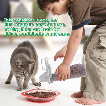 TBMax Rice Container Cereal Storage Container 2 Pack 5 Lbs, Kitchen Pantry Dry Food Storage Holder with Easy-Pouring Spout & Handy Cup, Small Pet Dog Cat Food Dispenser for Daily Feeding -Grey
