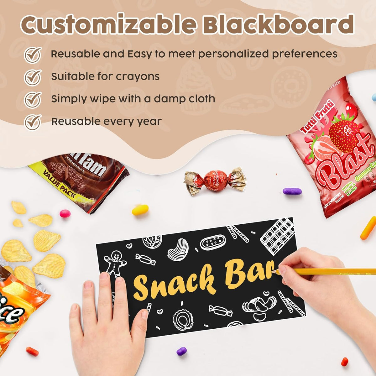 Poyilooo Candy Display Rack, 4 Tier Snack Display for Countertop,Wooden Counter Snack Organizer Frame Basket, Potato Chip Display Retail Display Shelf for Office, Store, Counter, Kitchen