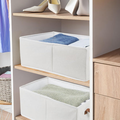Fordonral Pack of 3 Large Capacity Storage Bins Closet Organizer System, Sturdy Foldable Storage Boxes for Organizing Clothing, Sheets, Toys, Books - Shelf Organizer Shelves Basket Storage Bin