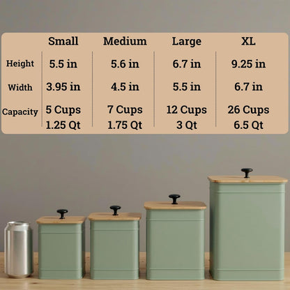 Kitchen Canisters for Countertop Set of 4 with Customizable Chalkboard Labels & Marker Pen - Big Iron Kitchen Canisters with Airtight Lids - Black Canister Set - Flour and Sugar Containers Farmhouse