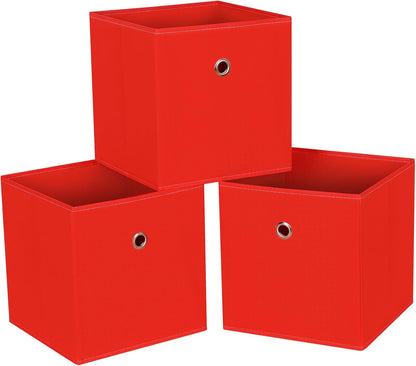 Black Foldable Storage Cubes Bins ,11 Inch Cloth Storage Cube Fabric Storage Box Cubes Organizer Baskets with Handles for Home Organizer Set of 3 (Black)
