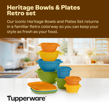 Tupperware Heritage Collection, New Food Storage Container Set in Vintage Pink, Dishwasher Safe and BPA Free (18 containers, 18 lids)