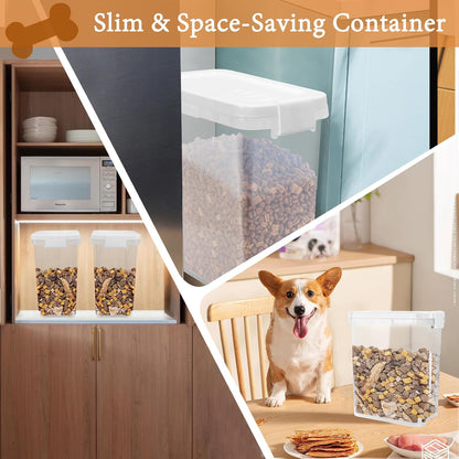 5-10 Lbs Cat Food Storage Container with Scoop - Airtight Dog Food Container - Buckle-Lock Pet Food Container for Dog, Cat, Bird Seed, Chicken, Dry Food Storage Bin Container for Rice, Cereal, Flour