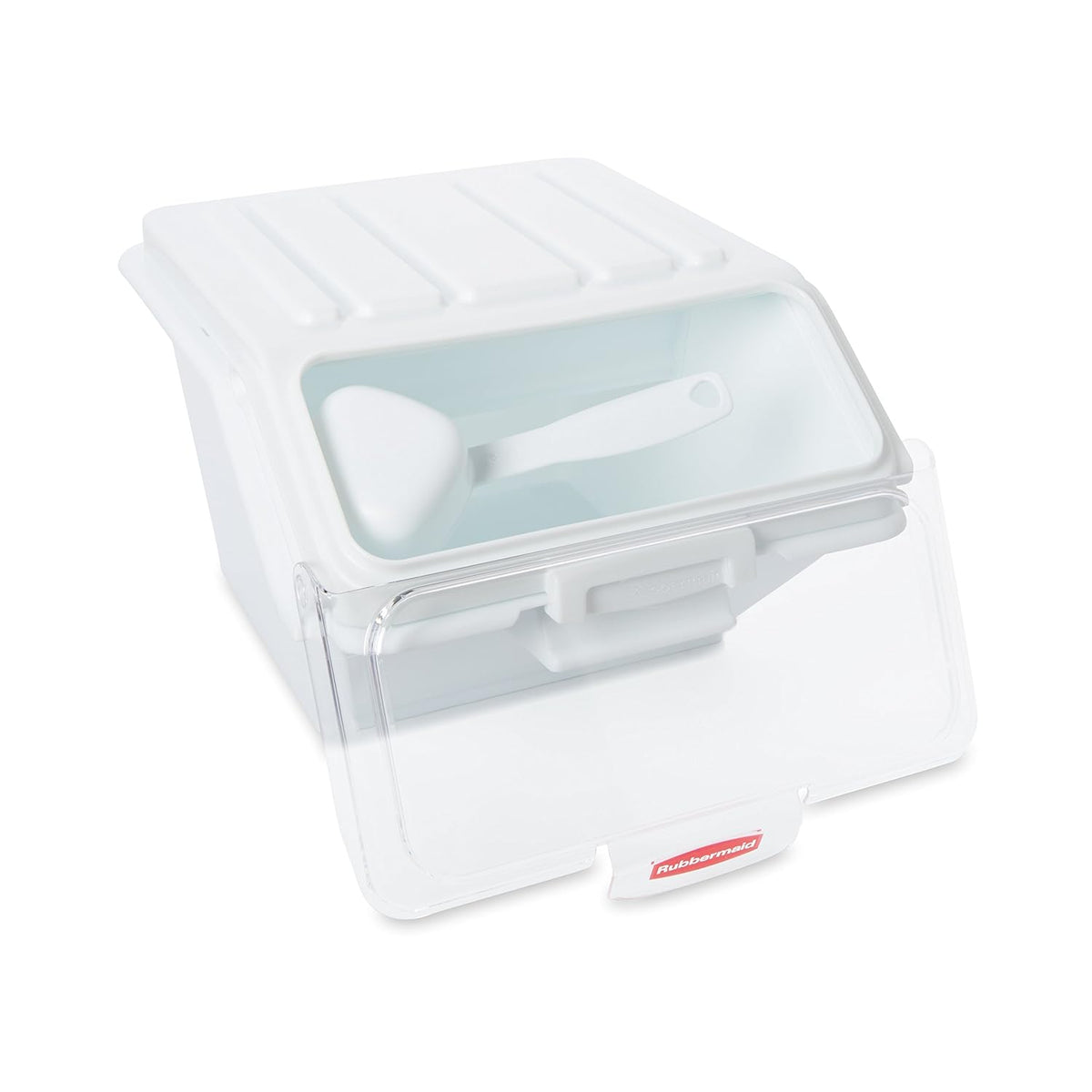 Rubbermaid Commercial Products ProSave Shelf Food Ingredient Bin with Scoop 40-Cup White Kitchen Food Storage Sugar/Grains/Rice/Baking Supplies