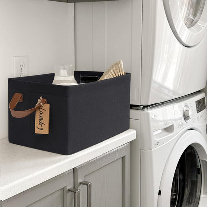 CHICVITA Large Storage Baskets for Shelves, Fabric Storage Bins with Metal Frame, Closet Organizers and Storage Boxes for Clothes Toy, Beige