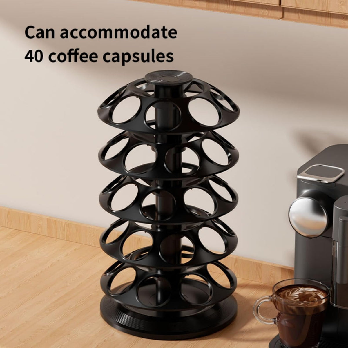 K Cup Holder, Coffee Pod Storage Carousel Holder Organizer Compatible with 40 Keurig K-Cup Pods, Home or Office Kitchen Counter Organizer