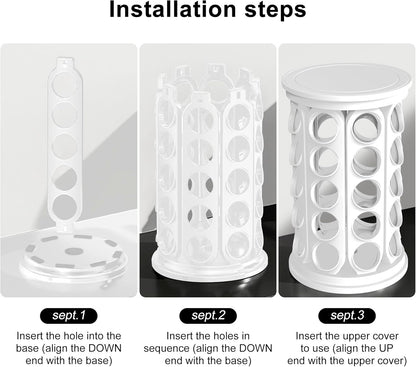 CEHNCEH K Cup Holder, Coffee Pods Holder Storage Organizer Stand Carousel Compatible with 40 Keurig K-Cup Pods, Home or Office Kitchen Counter (Black)