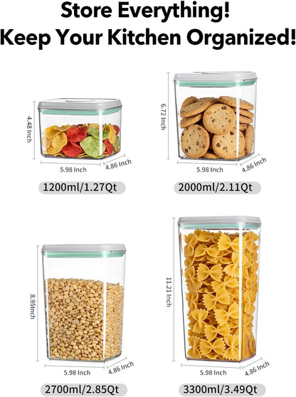 Airtight Food Storage Container with One-Touch Lid, 2.8 QT / 2.65 L Stackable BPA-Free PET for Coffee, Sugar, Spices & Pantry Organization.