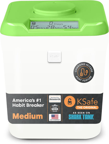 Kitchen Safe Time Locking Container, Phone Jail, Medication Lock Box, Break Bad Habits, Quit Smoking, Stop Snacking, Gaming Addiction, Family Time (XL, White Lid + 12.3” White Base)